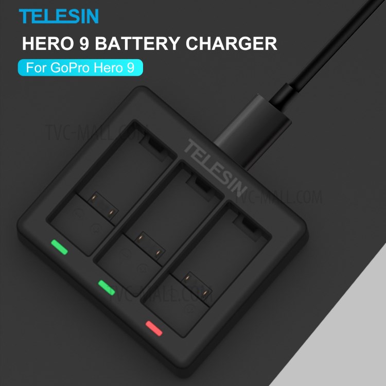 Triple Channel Battery Charger with Type-C Charging Cable for GoPro Hero 9-2