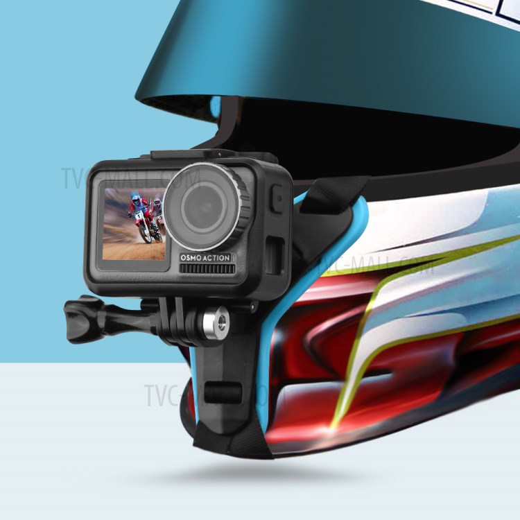 Drive Cycling Bracket Stand Holder Motorcycle Helmet Chin Support Bracket Stable for GoPro 9/8/7/6/5/Osmo Action/Insta360 ONE R Sports Camera Accessory - Blue-3