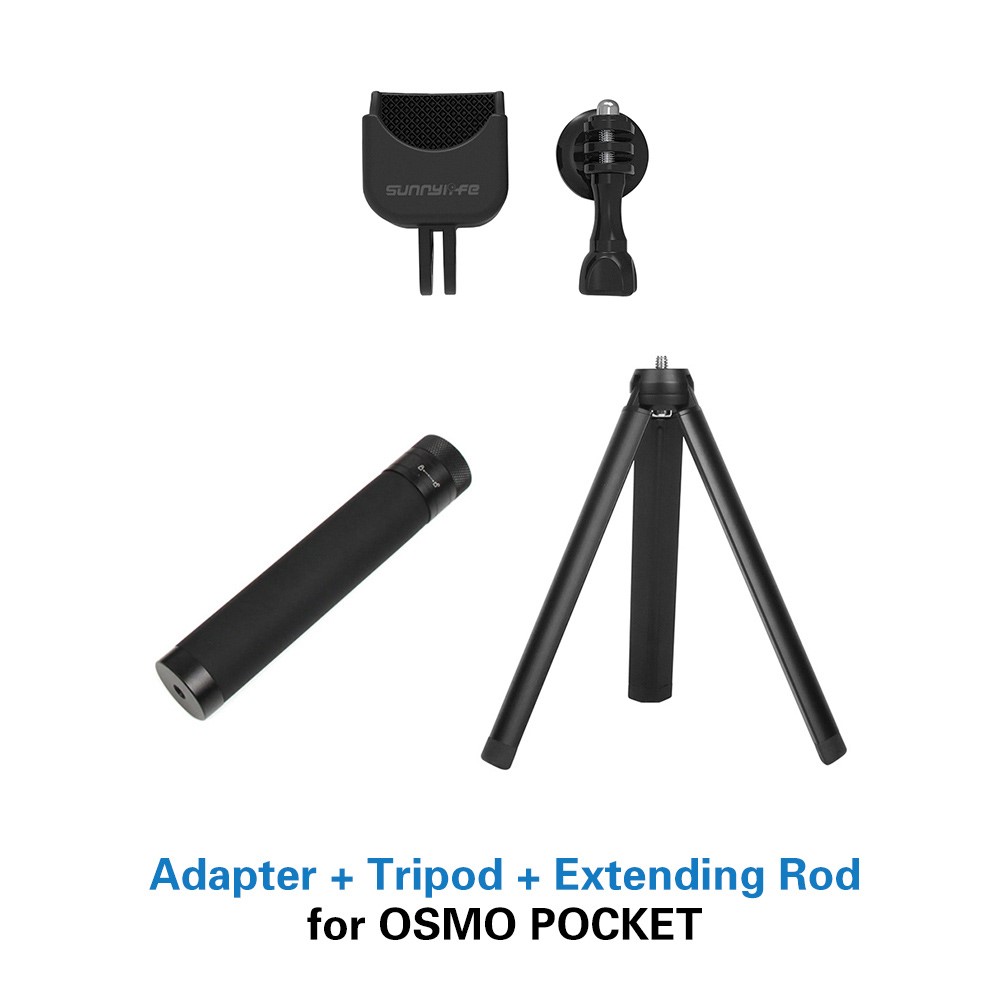 Sports Camera Expansion Bracket Adapter with Handheld Extension Rod and Tripod for DJI Osmo Pocket 2-4