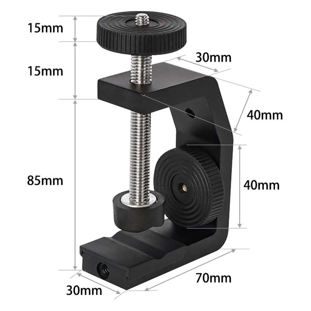 BEXIN C Clamp with 1/4" Screw Adjustable Camera Mount Bracket for Photo Studio Photography DSLR Video Light, Size: L-6