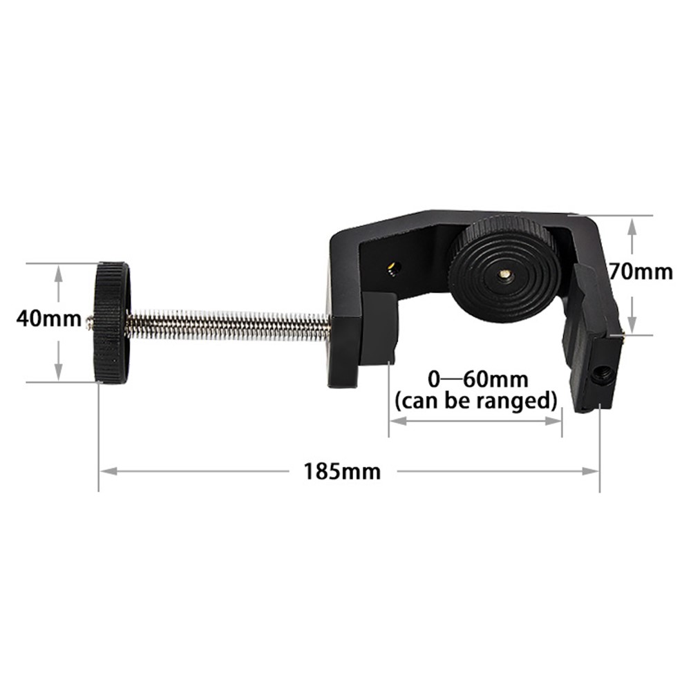 BEXIN C Clamp with 1/4" Screw Adjustable Camera Mount Bracket for Photo Studio Photography DSLR Video Light, Size: L-7