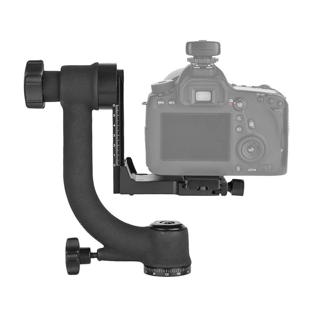 Panoramic 360 Degree Vertical Gimbal Tripod Head 1/4 inch Screw Telephoto Lens Quick Release Plate for DSLR Camera-10
