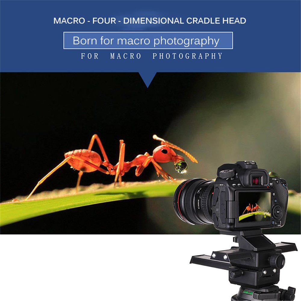 Two-Way Macro Frame Four-Dimensional Macro Tripod Head Fine-Tuning Long-Shaped Tripod Head for Macro Shooting-2