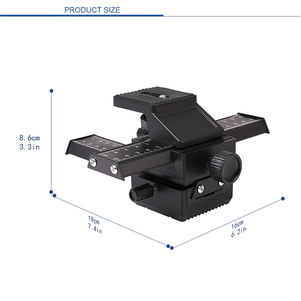 Two-Way Macro Frame Four-Dimensional Macro Tripod Head Fine-Tuning Long-Shaped Tripod Head for Macro Shooting-6