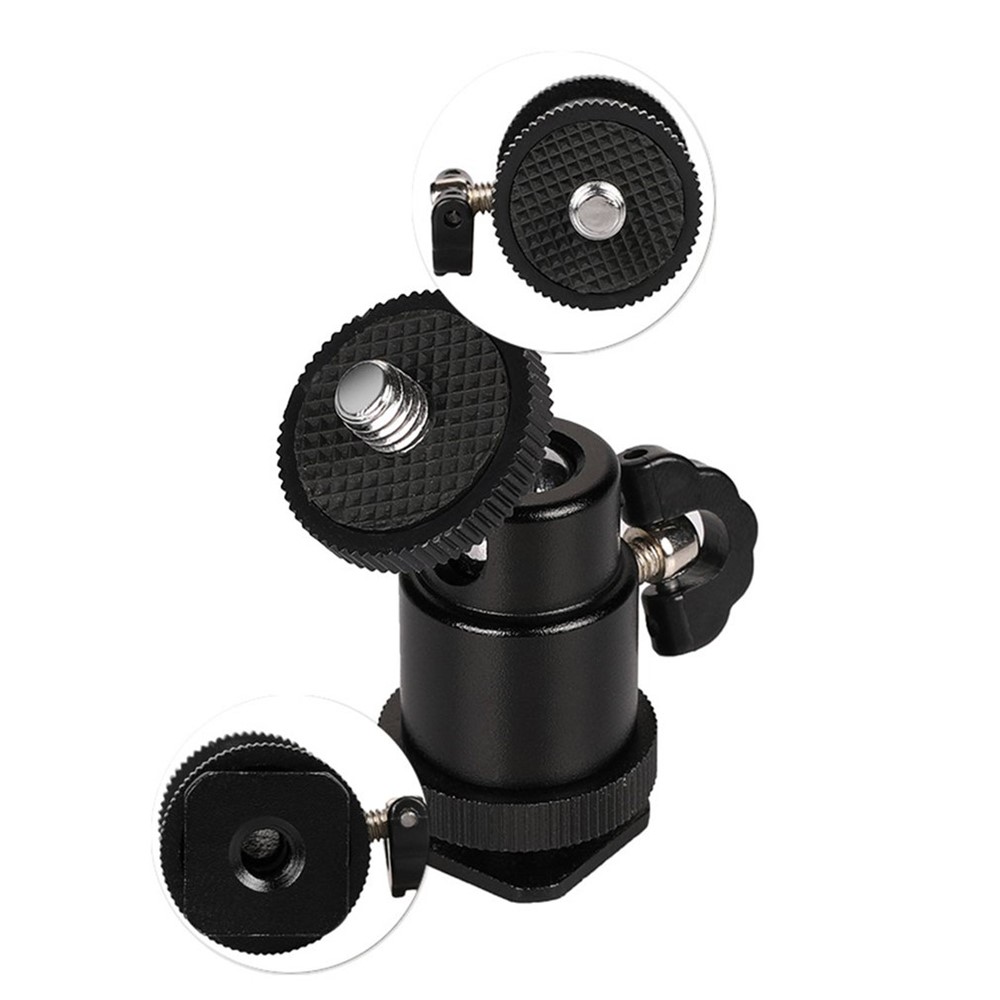 1/4" Screw Mini Hot Shoe Ball Head Flash Bracket Holder Mount for Camera Tripod-10