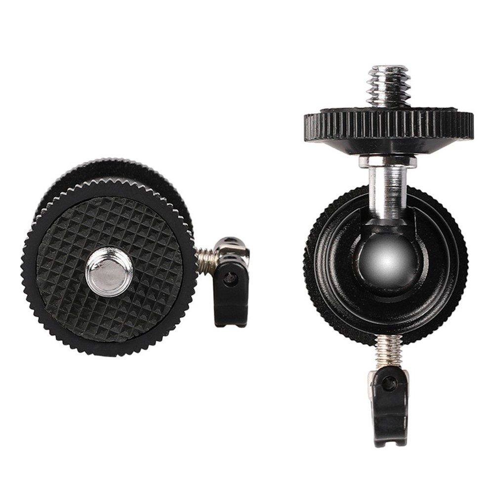 1/4" Screw Mini Hot Shoe Ball Head Flash Bracket Holder Mount for Camera Tripod-2