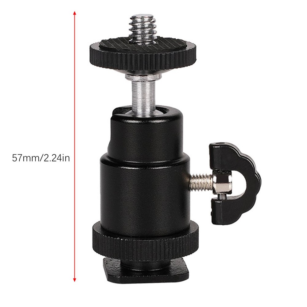 1/4" Screw Mini Hot Shoe Ball Head Flash Bracket Holder Mount for Camera Tripod-7