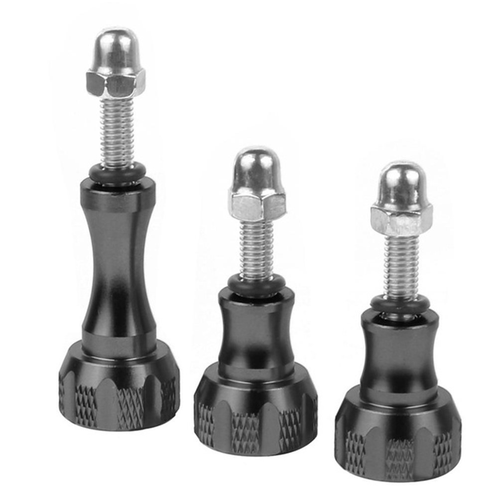 3pcs Aluminum Alloy Long Short Thumb Knob Screws Nut for GoPro Hero Black 8 7 6 5 4 SJcam EKEN YI 4K - Black-1