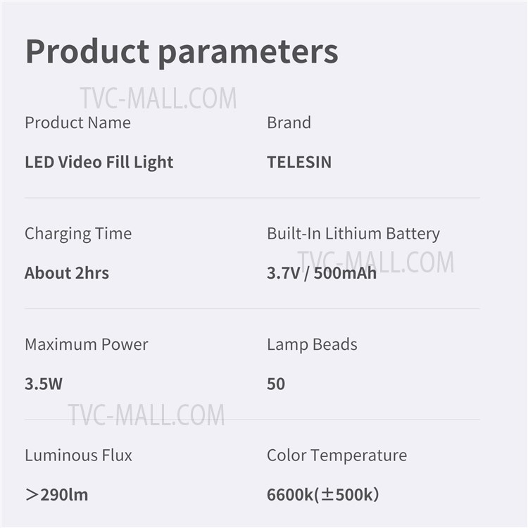TELESIN TE-BGD-002 Vlog Fill Light LED Mini Video Lighting for GoPro Hero Insta360 Smartphone-8