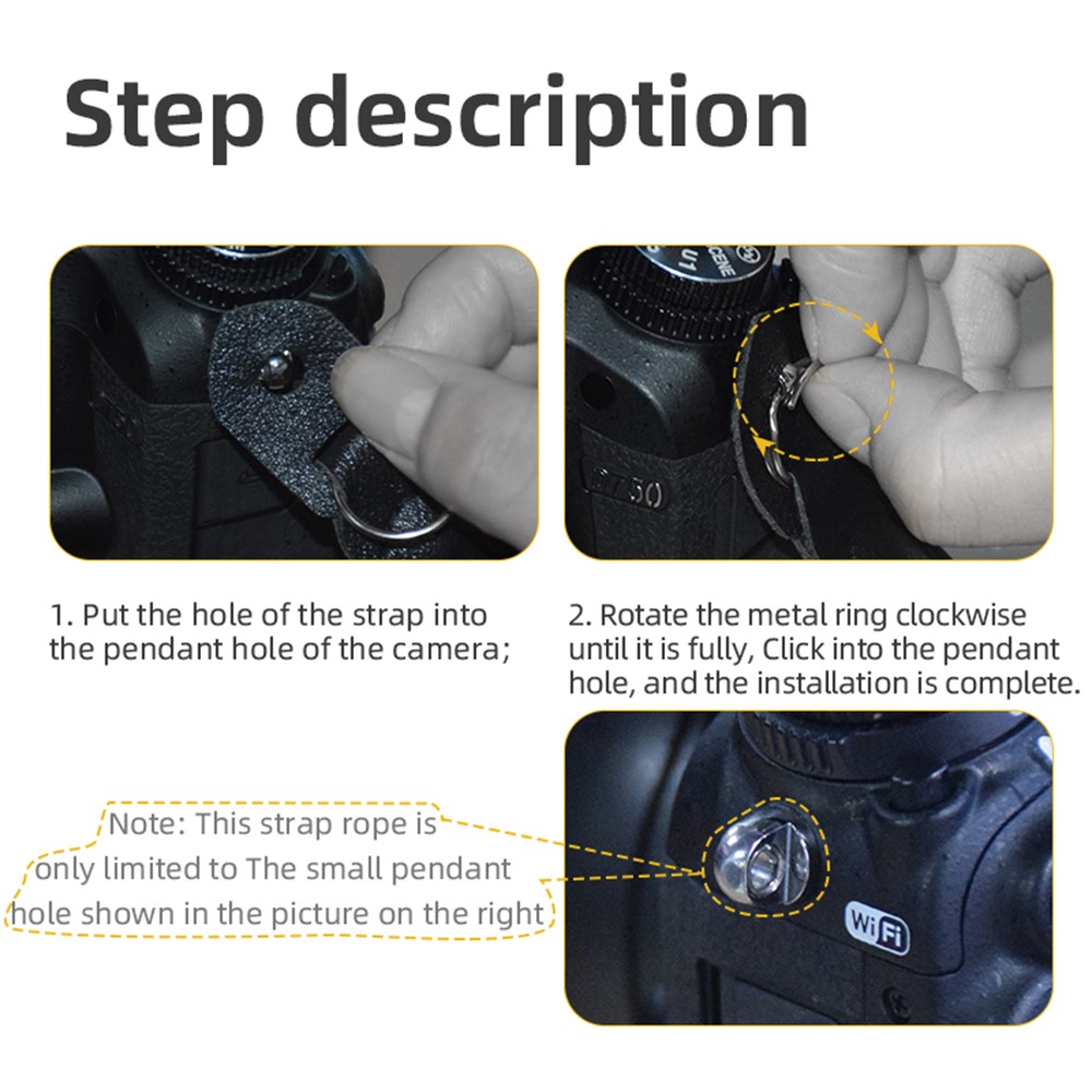 AAA6834 100cm Climbing Rope Camera Nylon Strap Lanyard SLR Camera Shoulder Strap - Black-8