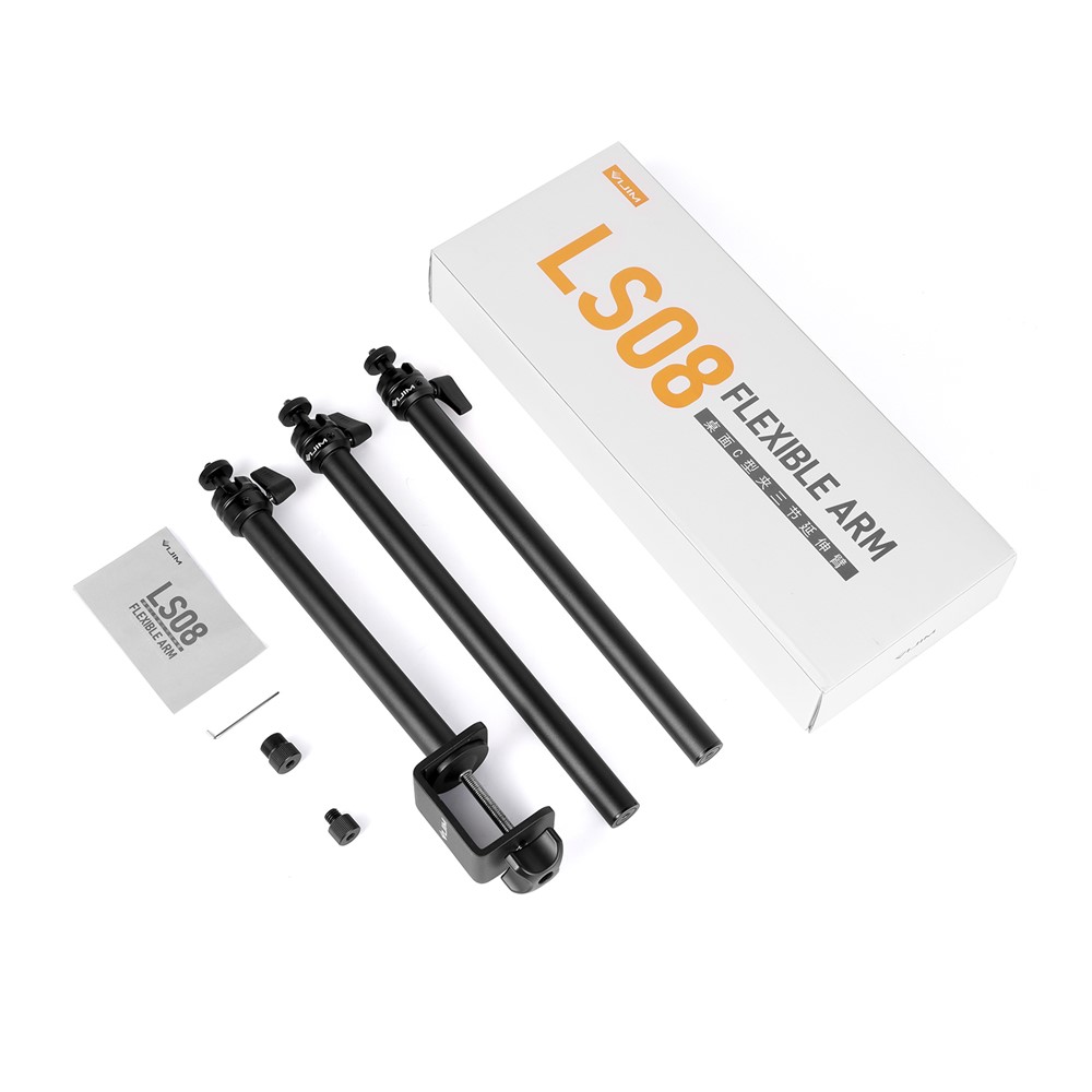 ULANZI VIJIM LS08 3-Stage Rotatable Desktop Phone Stand Live Broadcast Boom Arm Suspension Scissor Mic Holder for Smartphones/Camera/Lighting-17