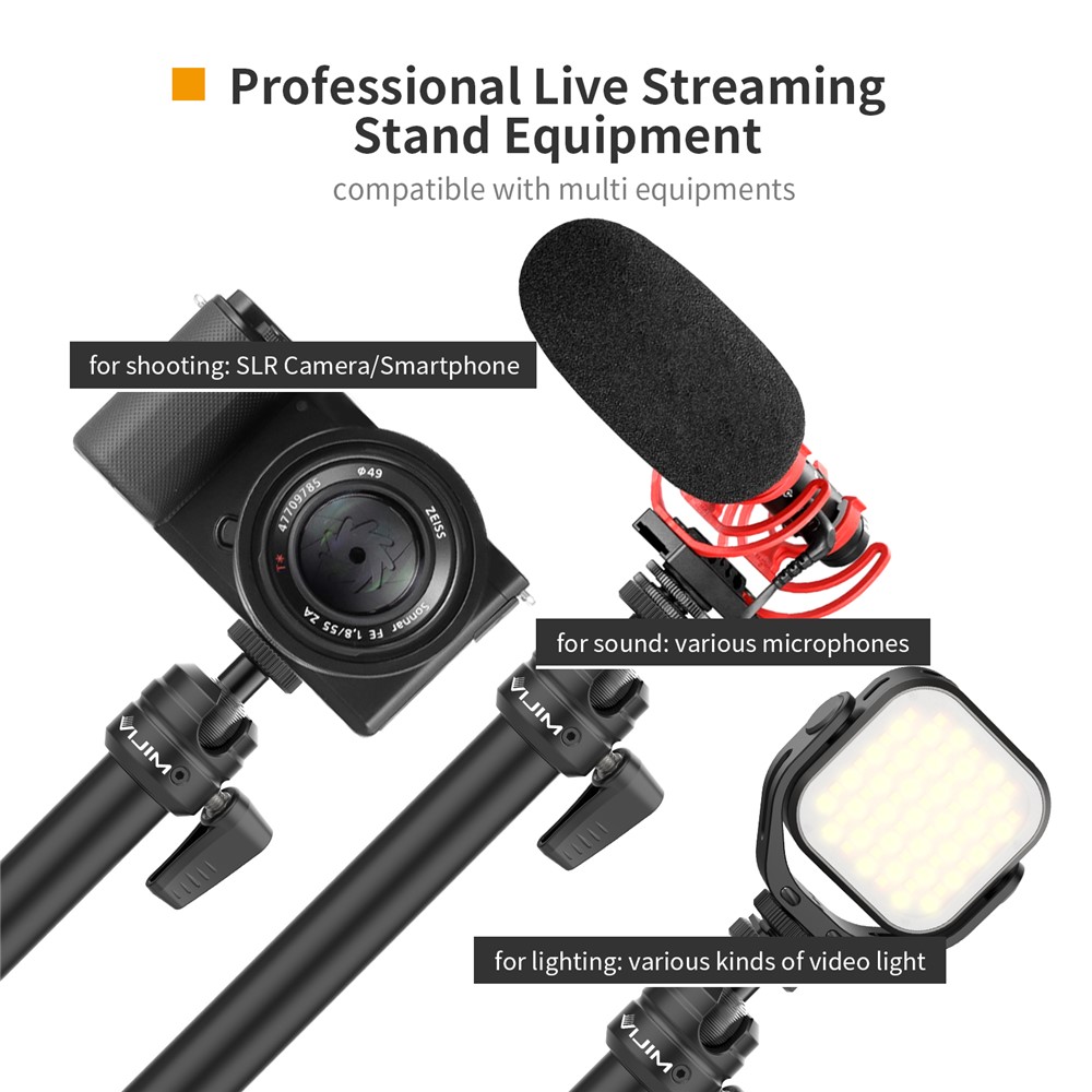 ULANZI VIJIM LS06 Adjustable Live Broadcast Boom Arm Suspension Scissor Mic Stand Desk Mount Rotatable Microphone Arm for Live-stream Lighting-2