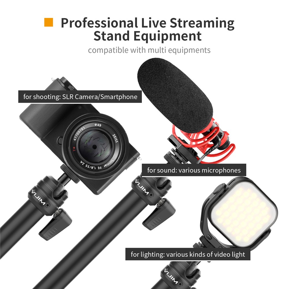 ULANZI VIJIM LS04 Pipe Clamp Bracket Multi-Section Extension Flexible Arm Shooting Equipment Photography Accessories for Live-stream Lighting-2