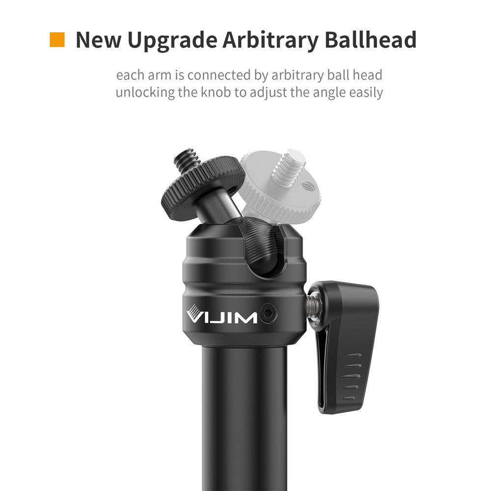 ULANZI VIJIM LS04 Pipe Clamp Bracket Multi-Section Extension Flexible Arm Shooting Equipment Photography Accessories for Live-stream Lighting-3