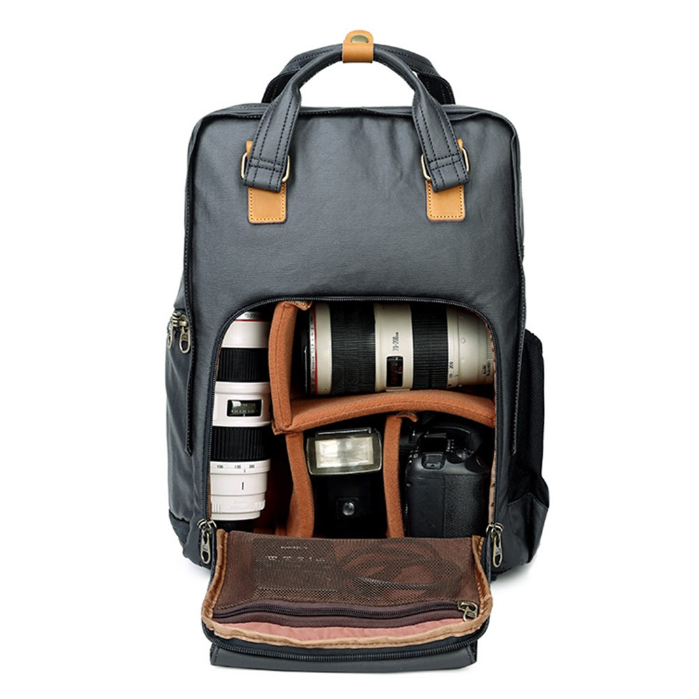 272 Casual Wear-resistant Camera Bag Waterproof SLR Digital Camera Shoulders Backpack - Dark Blue-3