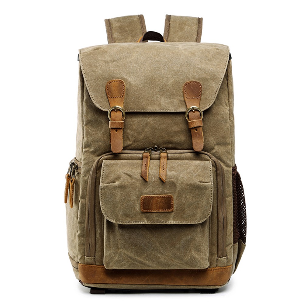 279 Large Capacity Waterproof Backpack Multipurpose SLR Camera Shoulders Bag for Men and Women - Khaki-1