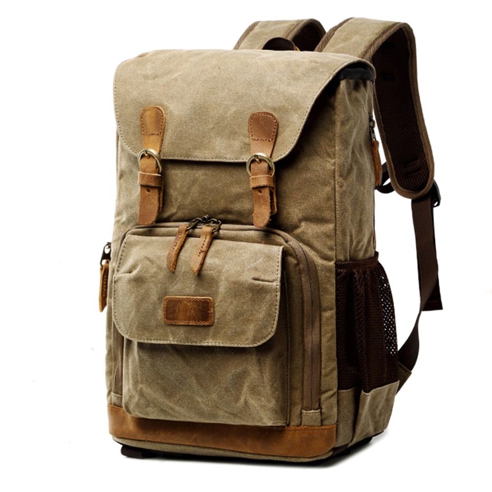 279 Large Capacity Waterproof Backpack Multipurpose SLR Camera Shoulders Bag for Men and Women - Khaki-2