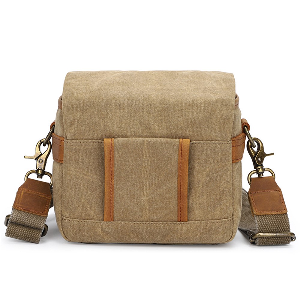 K-67 Canvas Camera Bag Practical Case Padded Camera Shoulder Bag for Sony A6000 A7R - Khaki-2