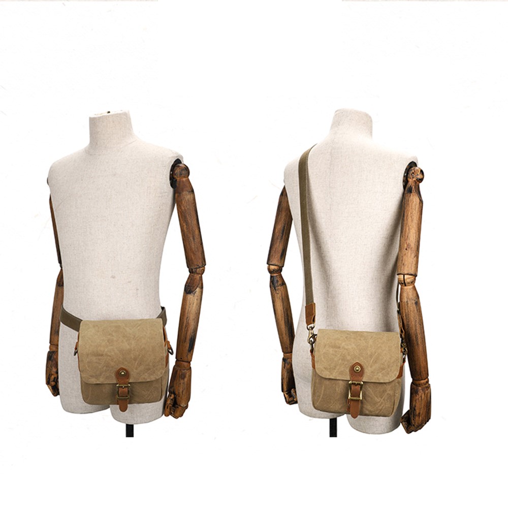 K-67 Canvas Camera Bag Practical Case Padded Camera Shoulder Bag for Sony A6000 A7R - Khaki-3