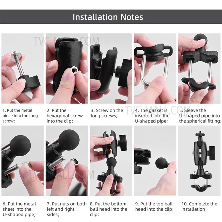 EWB8593 Bike Phone Mount Mount Holder Handlebar Clamp Для DJI Osmo Action / GoPro Hero10/9/8/7/6/5