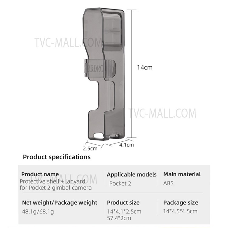 EWB8438+FL7395 Caja de Almacenamiento Case Con Cordón Para DJI Osmo Pocket 2 Gimbal Camera