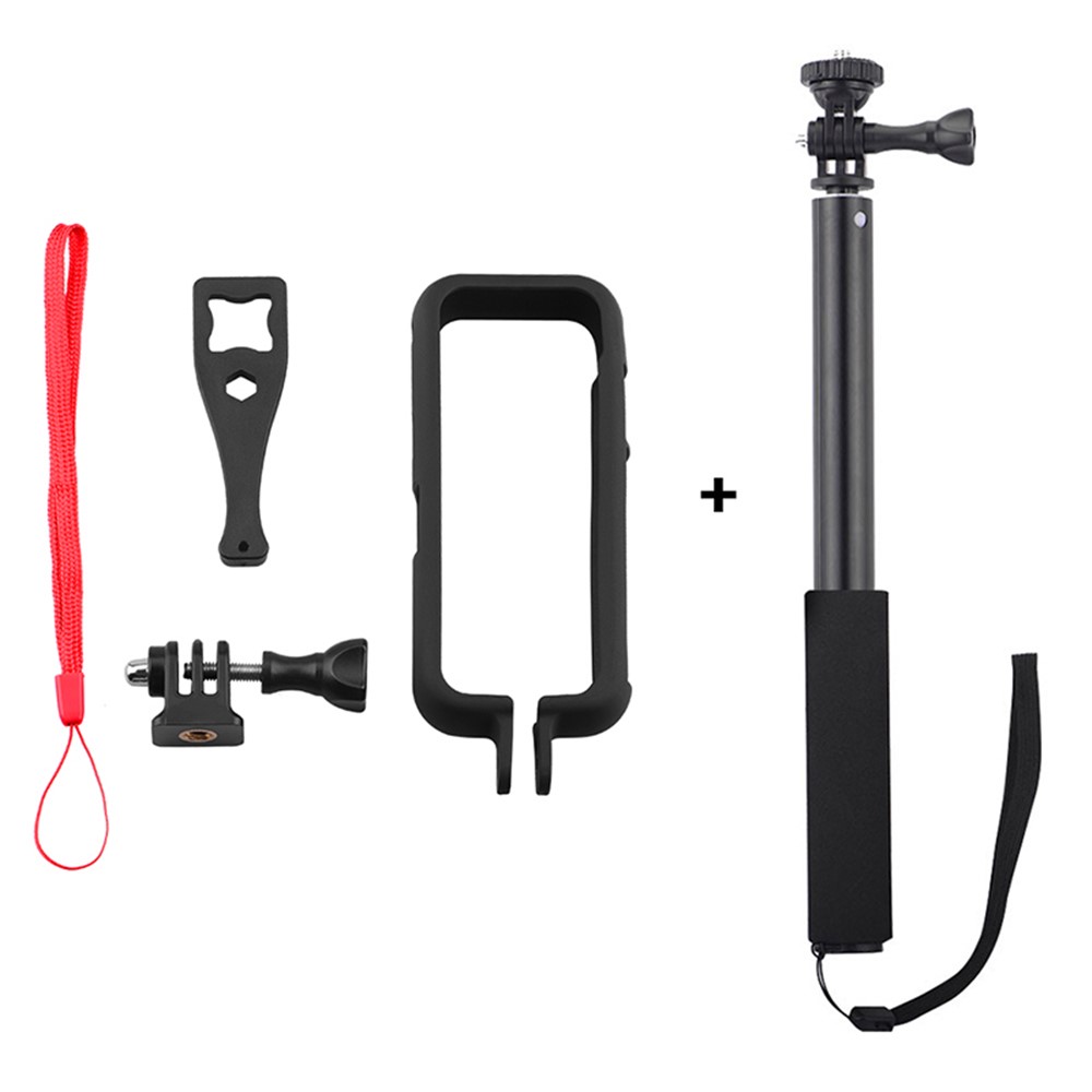 EWB8597+max3201 Camera Protective Frame Cage + Aluminum Alloy Selfie Stick for Insta360 ONE X2-7