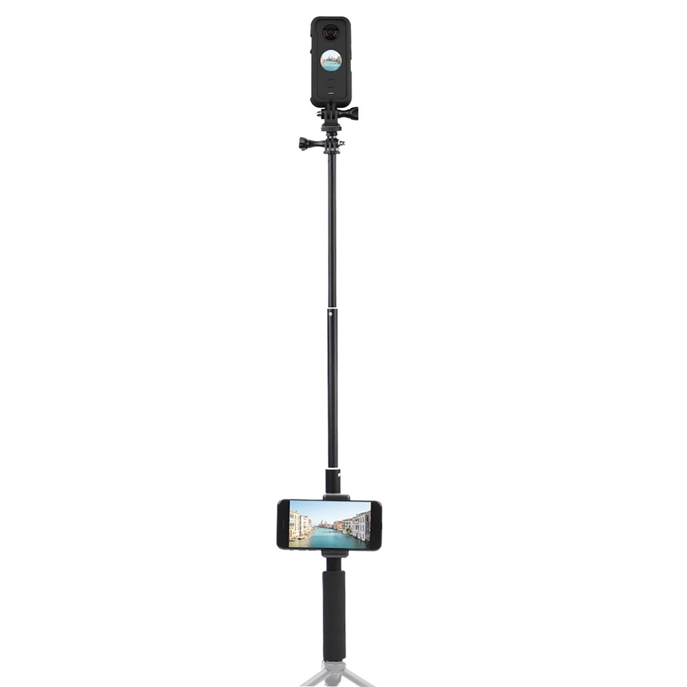 EWB8597+ZZCP5019 Protection Frame Camera Holder + Mobile Phone Selfie Stick for Insta360 ONE X2-2