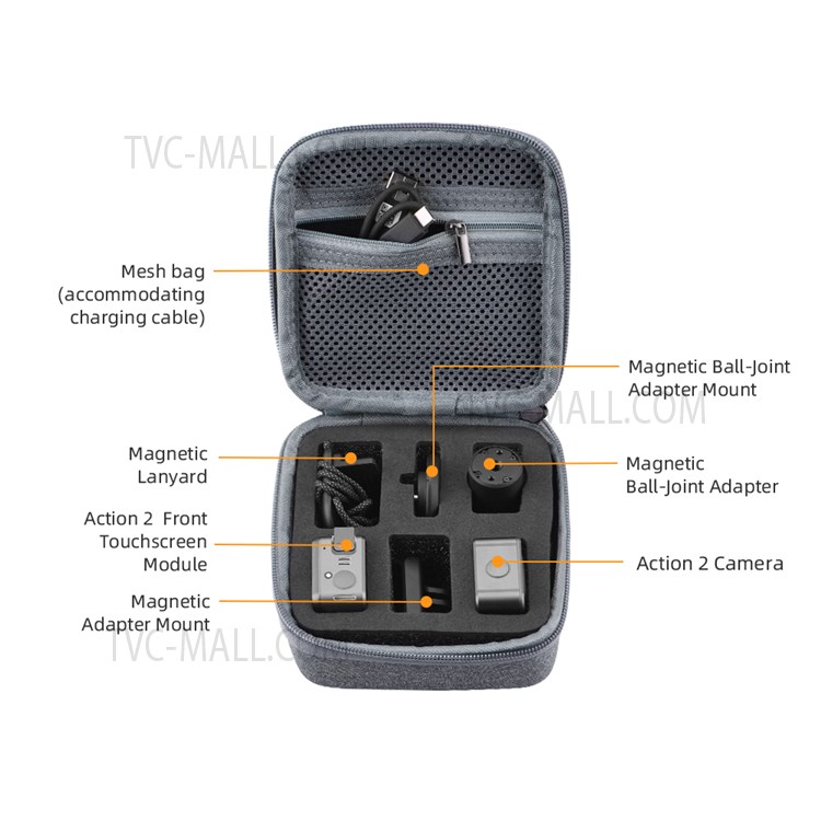 EWB9073_1 Portable Handheld Carrying Case Storage Bag for DJI Action 2-8