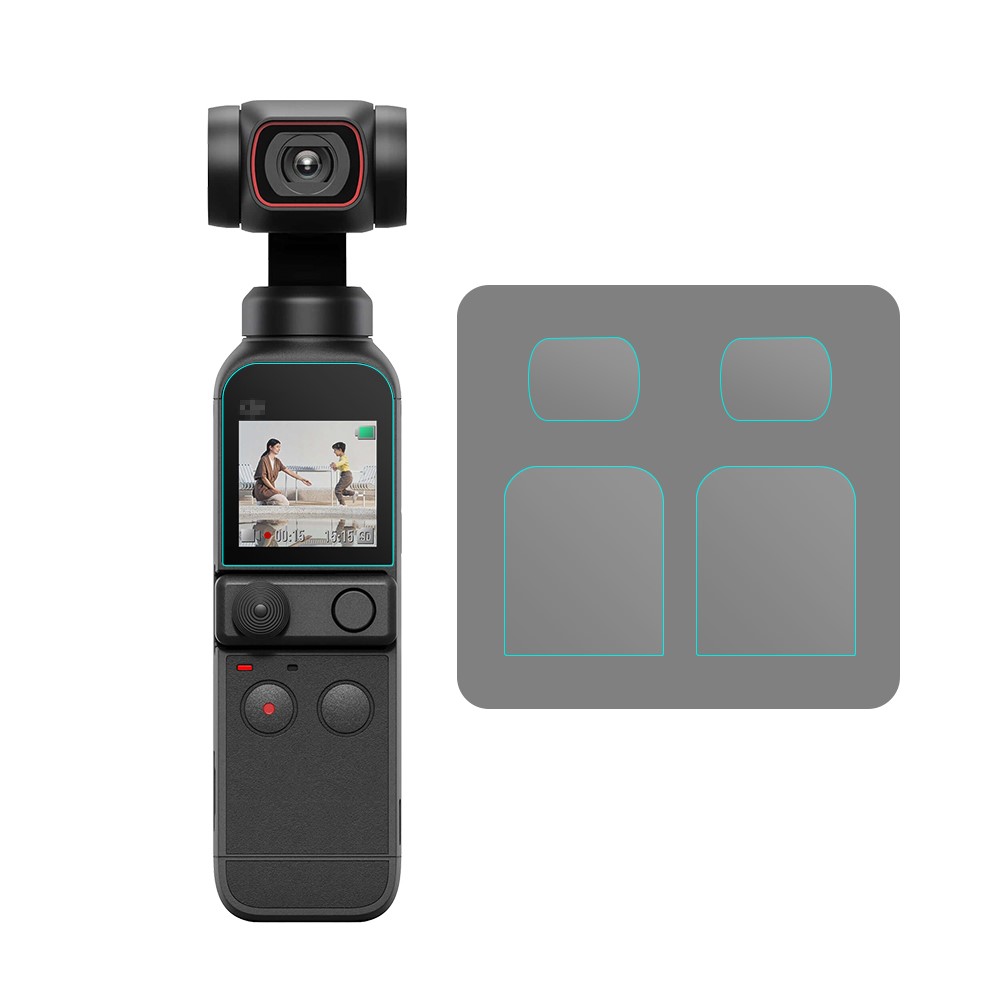 EWB8252_2 Deux Ensembles de Caméra de Caméra Film de Protection Temperred Glass Screen Protector Camera Accessoires Pour DJI Osmo Pocket 2