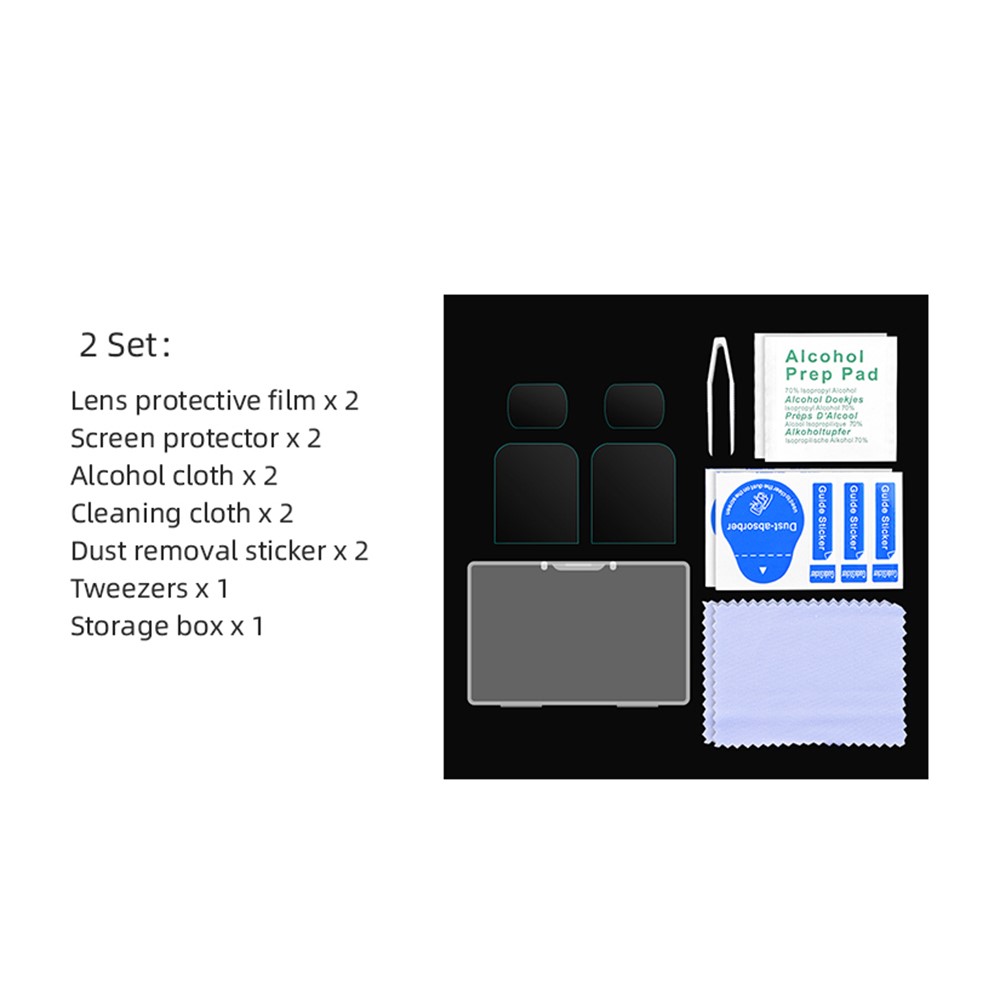 EWB8252_2 Two Sets Camera Lens Protective Film Tempered Glass Screen Protector Camera Accessories for DJI OSMO Pocket 2-9