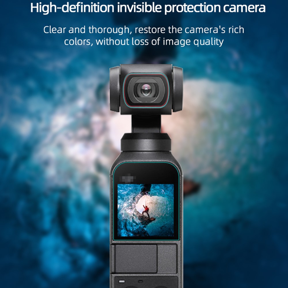 EWB8251_1 Camera Lens Protective Film 1 Set Tempered Glass Screen Protector Camera Accessories for DJI OSMO Pocket 2-5