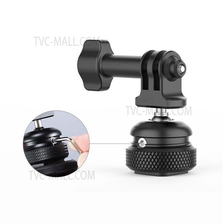 UURIG Cold Shoe Base Mount 360 Degrees Adjustable Adapter for GoPro Sports Camera-3