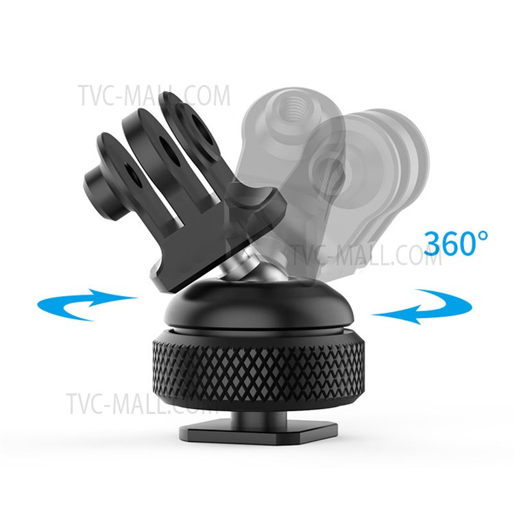 UURIG Cold Shoe Base Mount 360 Degrees Adjustable Adapter for GoPro Sports Camera-4