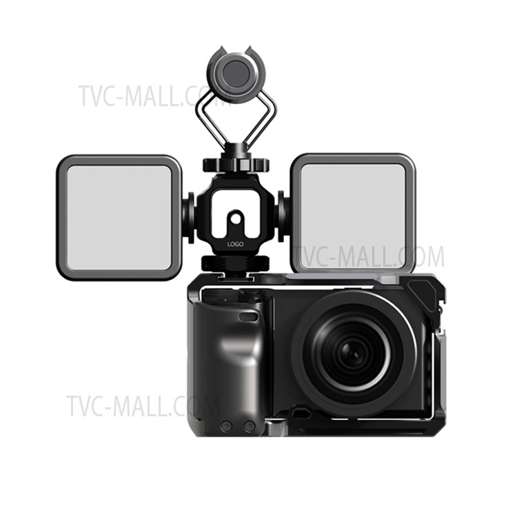 SLR Camera Three-Head Cold Shoe Base Connector Microphone Fill Light Expansion Aluminum Alloy Adapter-2