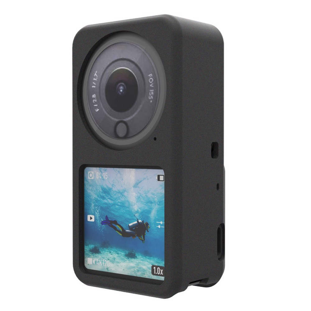 For DJI Action 2 Soft Anti-Drop Anti-Scratch Silicone Protective Cover Dust-Proof Sports Action Camera Accessories - Black-1