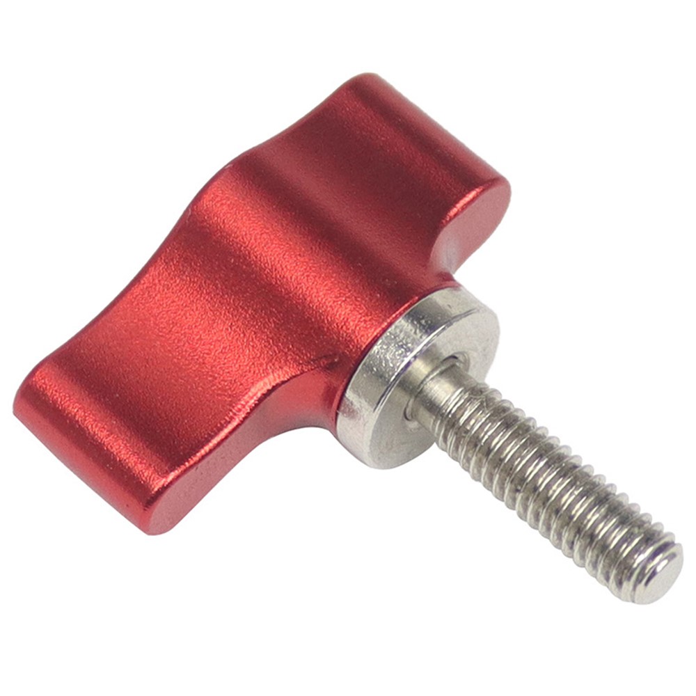 KF46242 T Screw Aluminum Alloy Adjustable Handle Screw M4 Camera Quick Release Adapter Male Screw Mount - Red-3