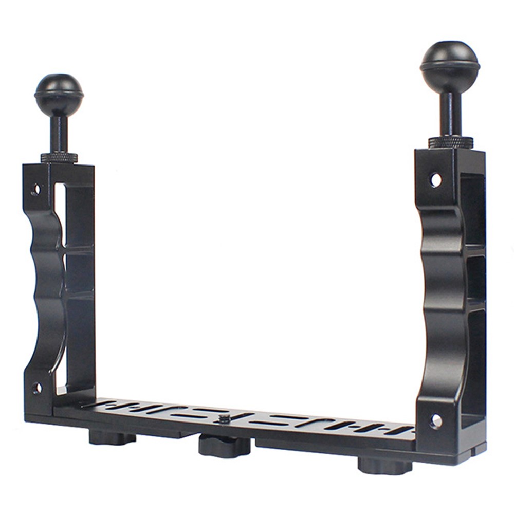 KF22567 For GoPro Xiaoyi Yi CNC Aluminum Alloy Dual Handle Bracket Adjustable Stand for Fill Light Diving Equipment-6