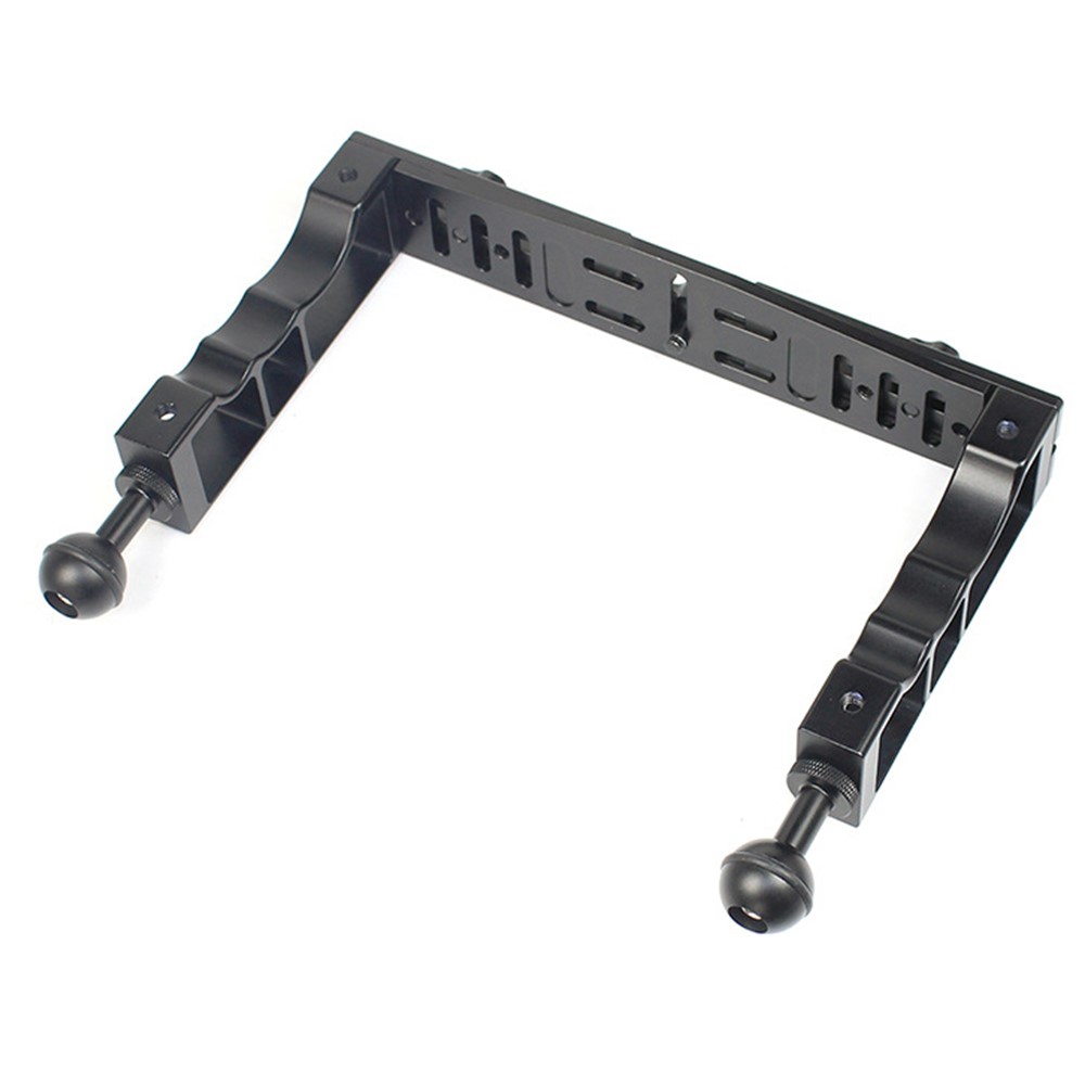 KF22567 For GoPro Xiaoyi Yi CNC Aluminum Alloy Dual Handle Bracket Adjustable Stand for Fill Light Diving Equipment-7