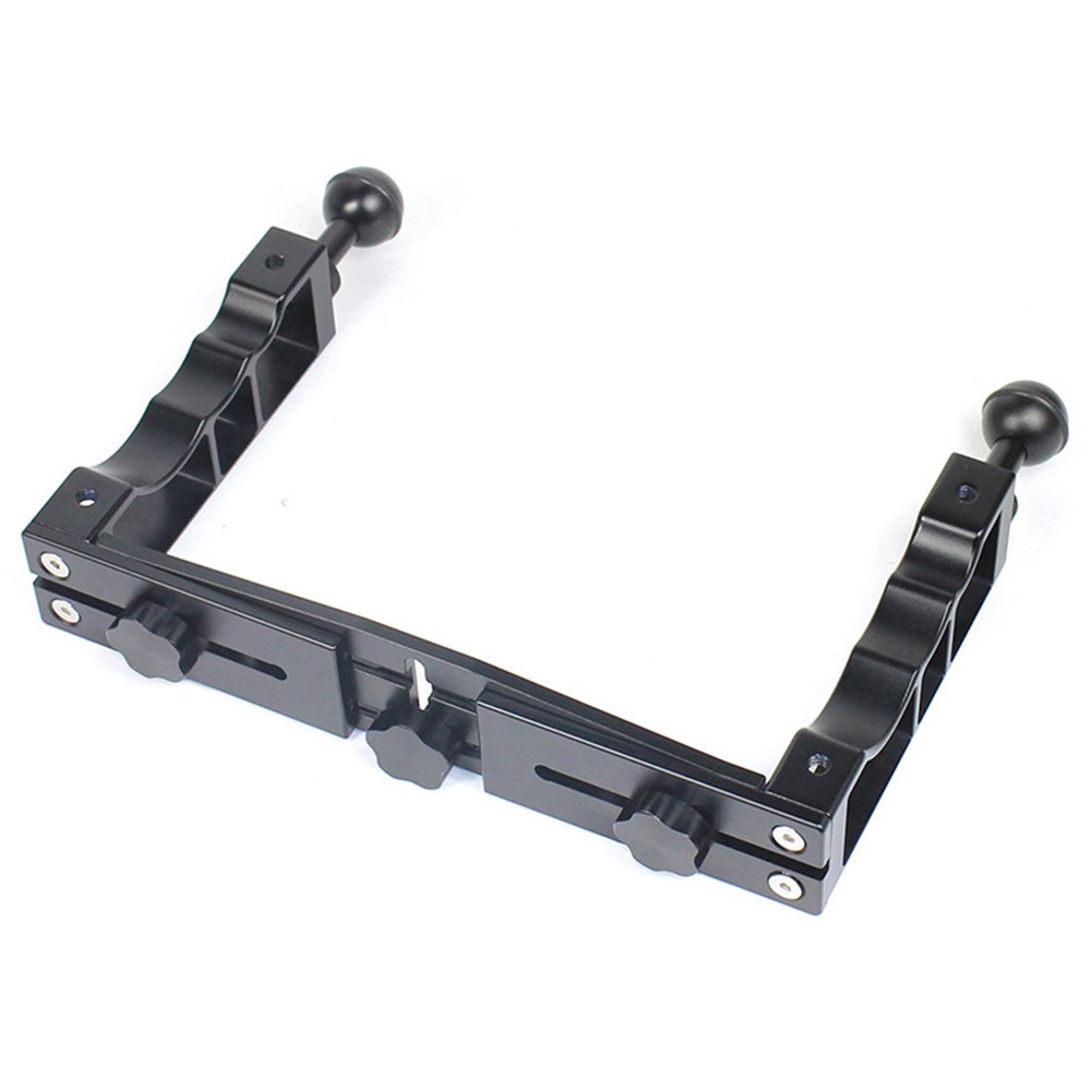 KF22567 For GoPro Xiaoyi Yi CNC Aluminum Alloy Dual Handle Bracket Adjustable Stand for Fill Light Diving Equipment-8