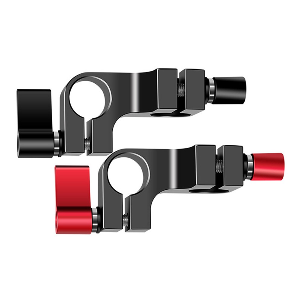 F43555 90 Degrees 15mm Dual Hole Tube Clip Rod Clamp Adapter DSLR Camera Photography Accessories - Black-5