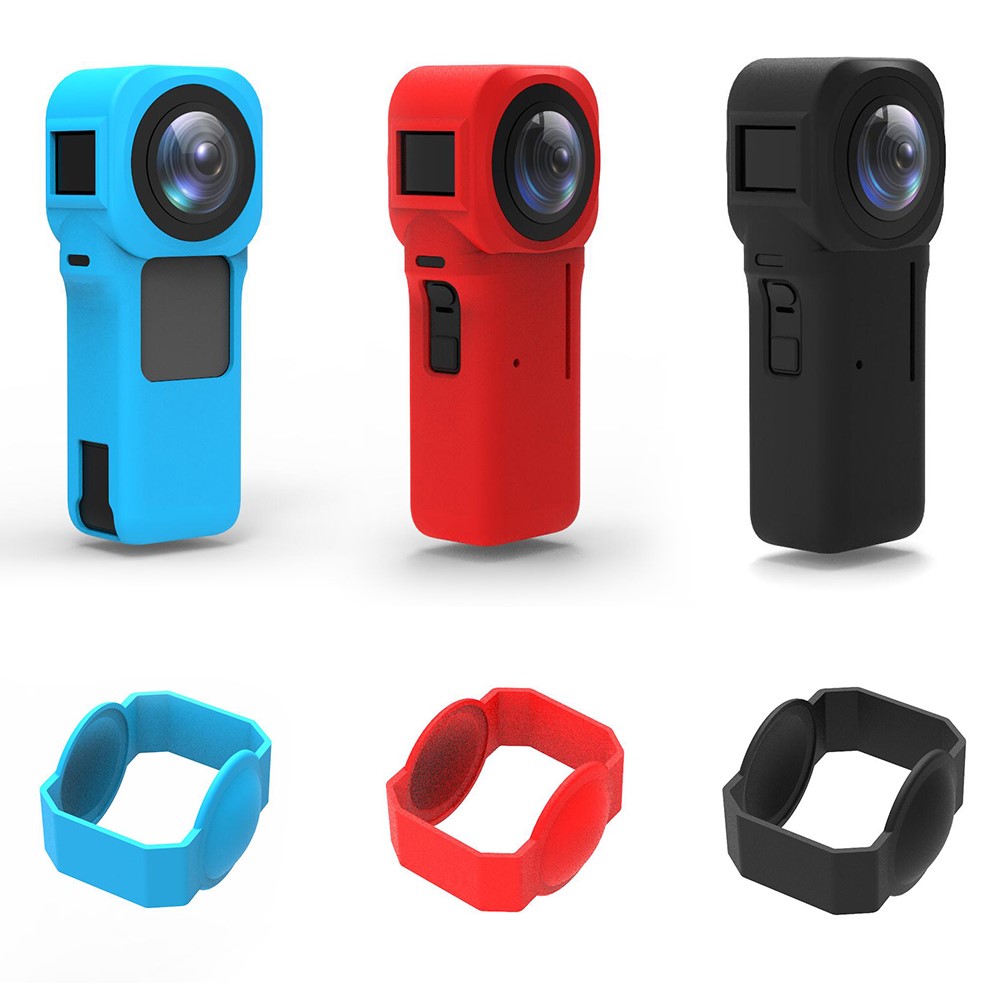 EWB9389 For Insta360 ONE RS 1-inch Panoramic Camera Silicone Cover Anti-scratch Protective Sleeve with Lens Cover - Black-4