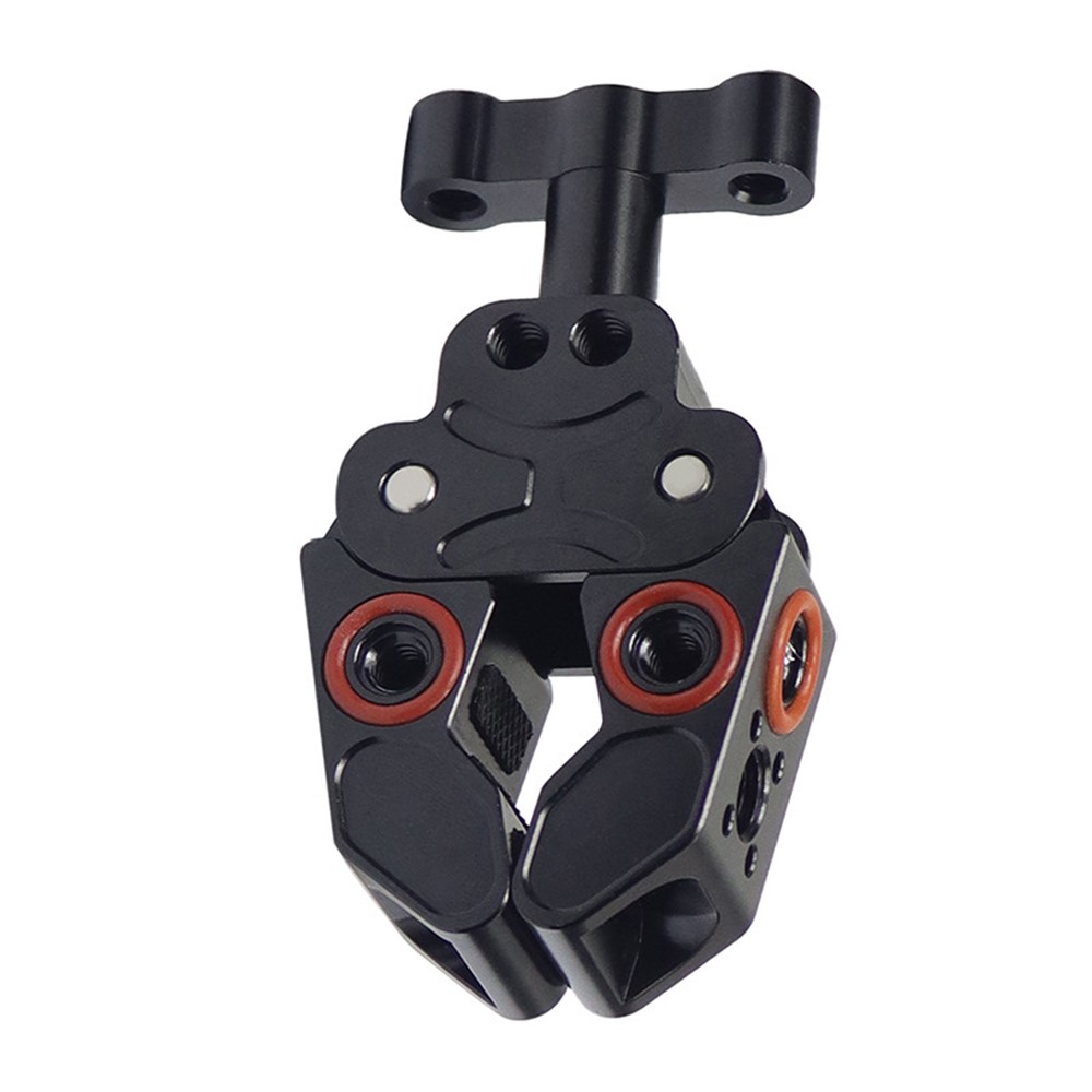FEICHAO KF44097 Anti-slip Camera Clamp Mount Gimbal Magic Arm Crab Claw with 1/4" and 3/8" Adapter for DSLR/LED Lights - Black-3