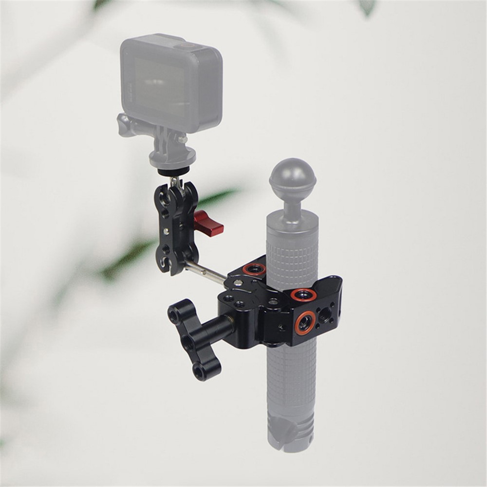 FEICHAO KF44097 Anti-slip Camera Clamp Mount Gimbal Magic Arm Crab Claw with 1/4" and 3/8" Adapter for DSLR/LED Lights - Black-7