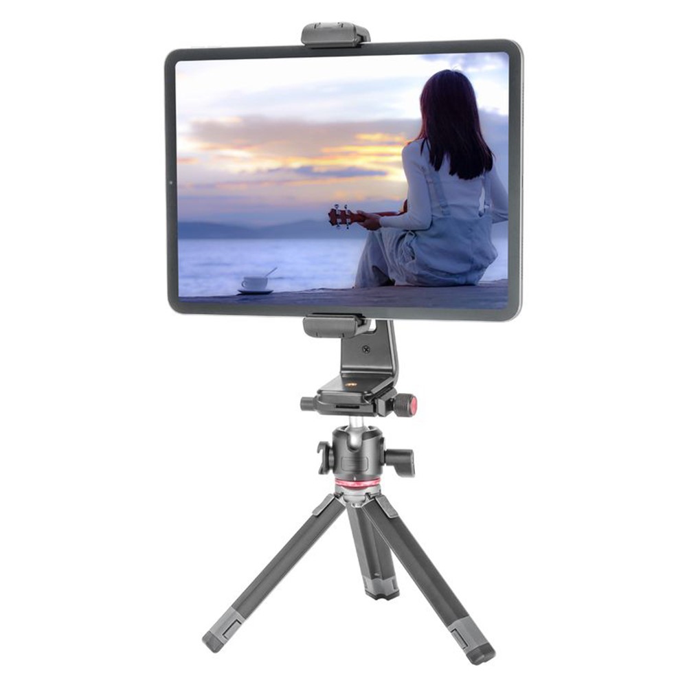 UURIG ST-20 Cell Phone Tripod Mount Adapter Adjustable Tablet Holder Mount with 1/4" Screw and Aka Support 360-Degree Rotating for Photography Live-streaming Selfie-10