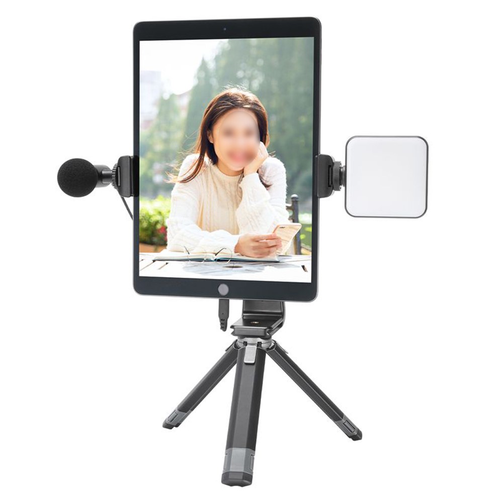 UURIG ST-20 Cell Phone Tripod Mount Adapter Adjustable Tablet Holder Mount with 1/4" Screw and Aka Support 360-Degree Rotating for Photography Live-streaming Selfie-12