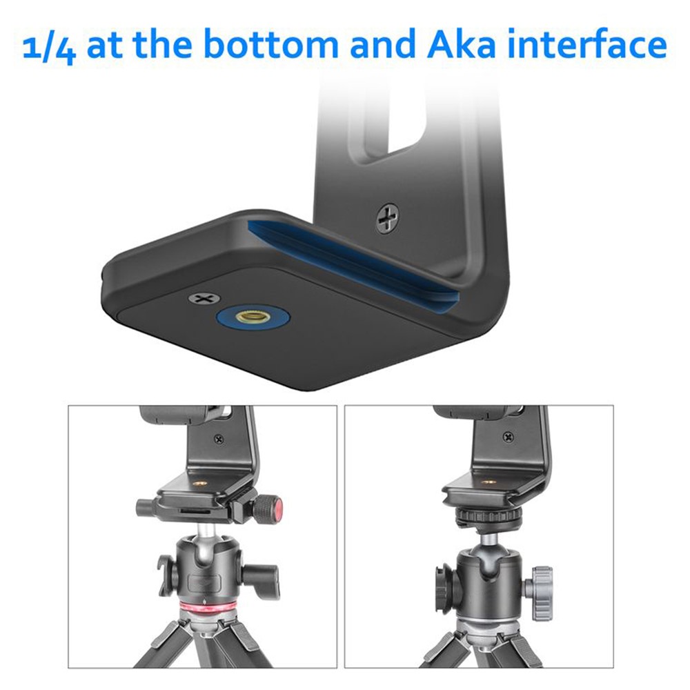 UURIG ST-20 Cell Phone Tripod Mount Adapter Adjustable Tablet Holder Mount with 1/4" Screw and Aka Support 360-Degree Rotating for Photography Live-streaming Selfie-3
