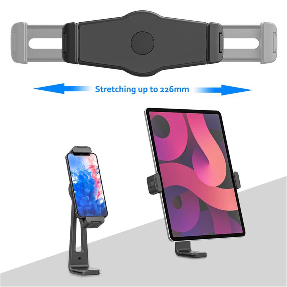 UURIG ST-20 Cell Phone Tripod Mount Adapter Adjustable Tablet Holder Mount with 1/4" Screw and Aka Support 360-Degree Rotating for Photography Live-streaming Selfie-4