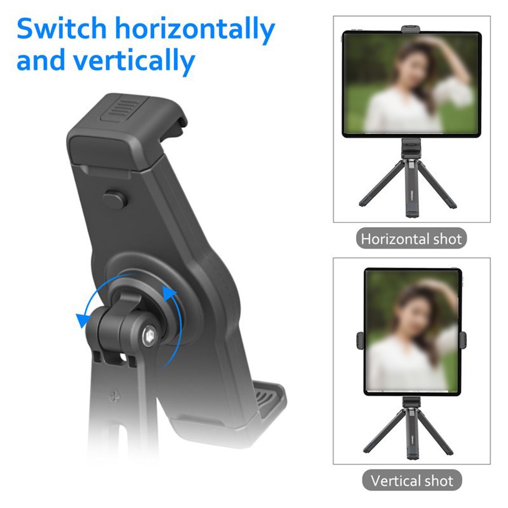 UURIG ST-20 Cell Phone Tripod Mount Adapter Adjustable Tablet Holder Mount with 1/4" Screw and Aka Support 360-Degree Rotating for Photography Live-streaming Selfie-7