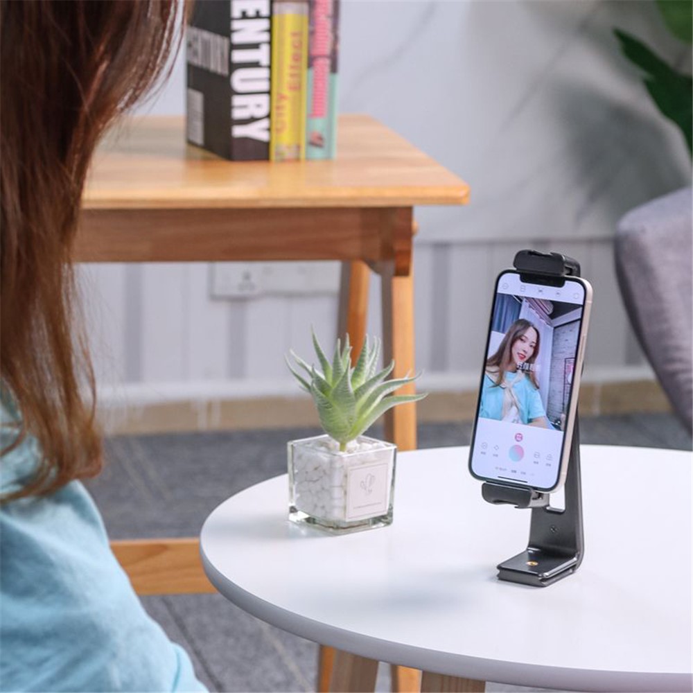 UURIG ST-20 Cell Phone Tripod Mount Adapter Adjustable Tablet Holder Mount with 1/4" Screw and Aka Support 360-Degree Rotating for Photography Live-streaming Selfie-9