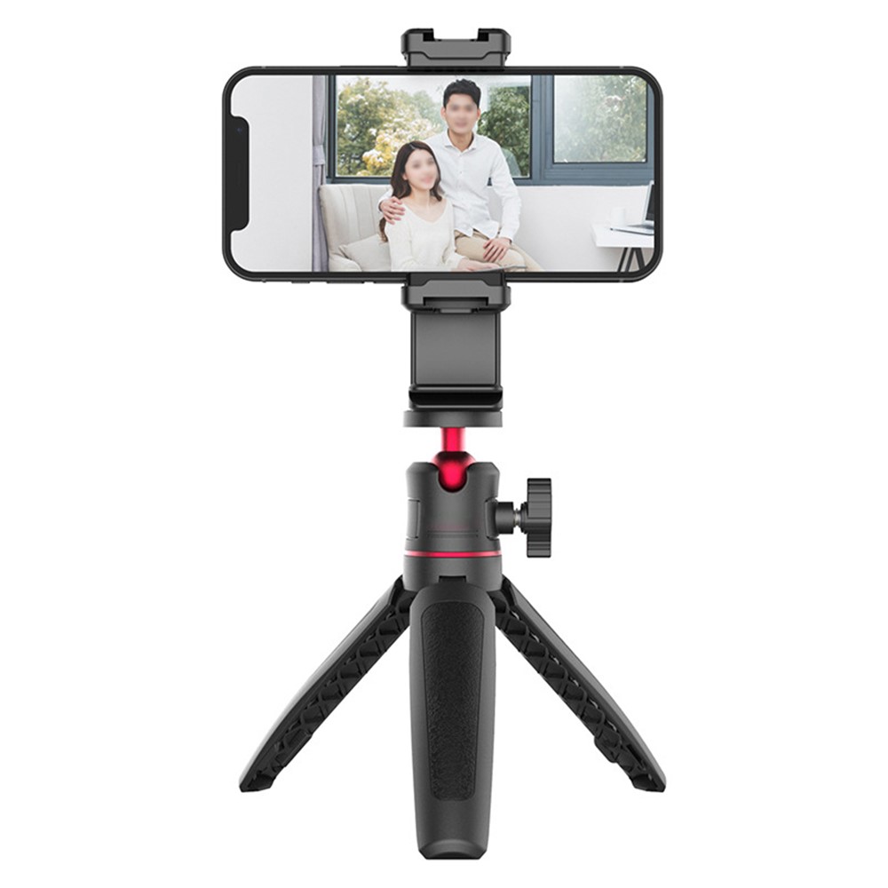 UURIG ST-22 Mobile Phone Tripod Mount Adjustable Clamp Mount Adapter with 1/4" Screw and Aka for Photography Live-streaming Selfie Phone Clip Support 360-Degree Rotating-2